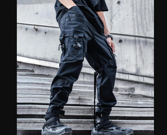 black tactical cargo pants